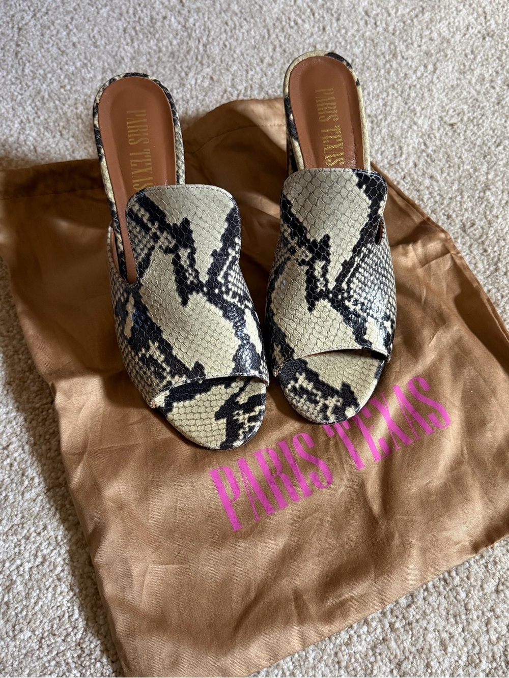 PARIS TEXAS Snake Python Printed Mule - Picture 3 of 5